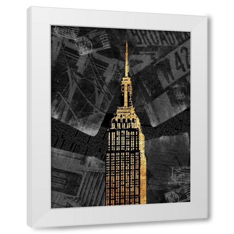 Gold NY White Modern Wood Framed Art Print by Grey, Jace