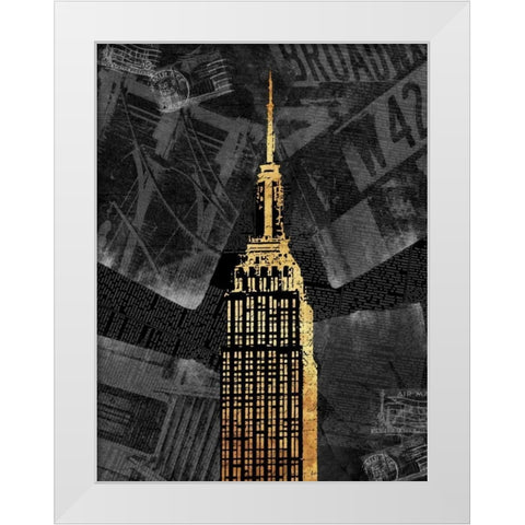 Gold NY White Modern Wood Framed Art Print by Grey, Jace