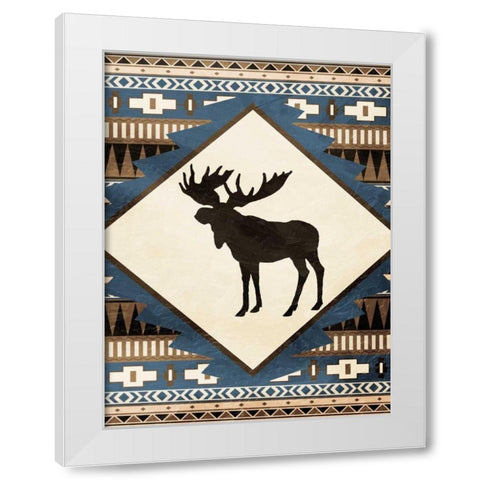 Moose Pattern White Modern Wood Framed Art Print by Grey, Jace