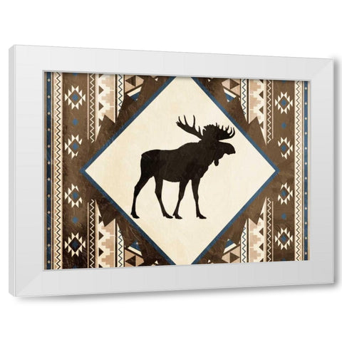 Moose Pattern Mate Horizontal White Modern Wood Framed Art Print by Grey, Jace