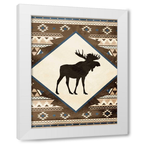 Moose Pattern Mate White Modern Wood Framed Art Print by Grey, Jace