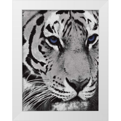 Purple Eyes White Modern Wood Framed Art Print by Grey, Jace