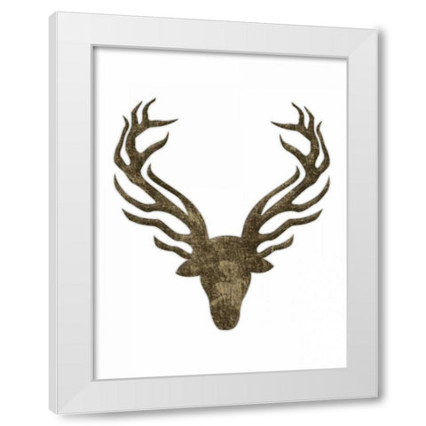 Aged Deer White Modern Wood Framed Art Print by Grey, Jace