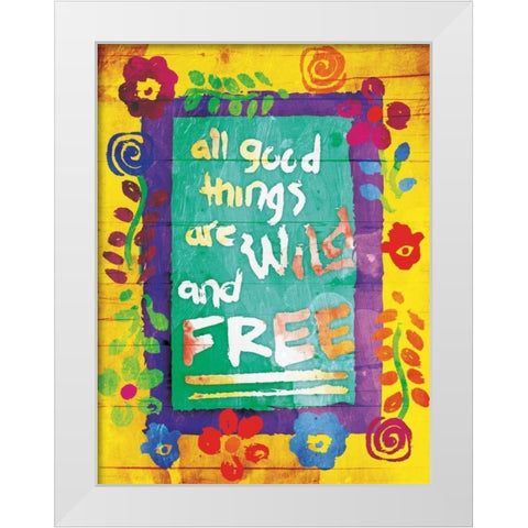 Wild And Free White Modern Wood Framed Art Print by Grey, Jace