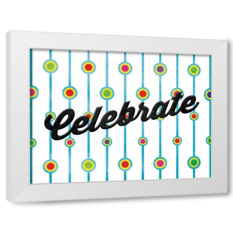 Celebrate Dots White Modern Wood Framed Art Print by Grey, Jace