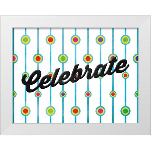 Celebrate Dots White Modern Wood Framed Art Print by Grey, Jace