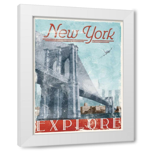 Explore New York White Modern Wood Framed Art Print by Grey, Jace