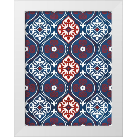 Moraccan Patriot White Modern Wood Framed Art Print by Grey, Jace