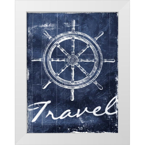 Travel To Your Blue White Modern Wood Framed Art Print by Grey, Jace