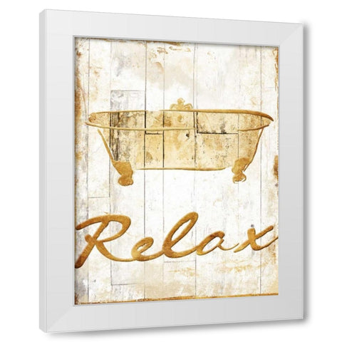 Gold Relax White Modern Wood Framed Art Print by Grey, Jace