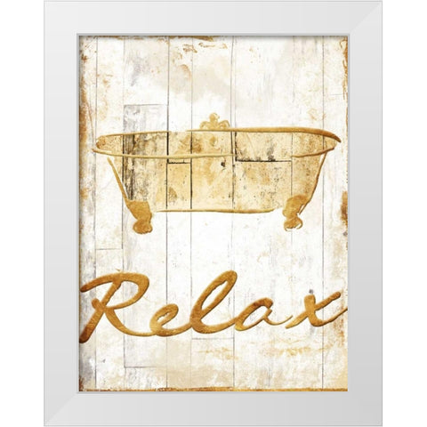 Gold Relax White Modern Wood Framed Art Print by Grey, Jace