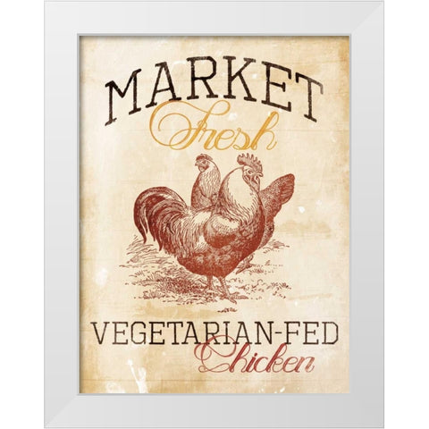 Vegetarian Fed Chicken White Modern Wood Framed Art Print by Grey, Jace