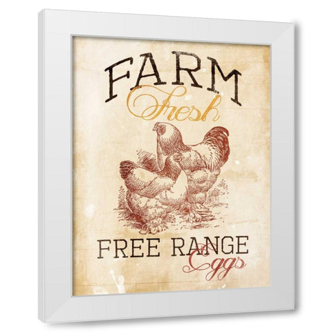 Free Range Eggs White Modern Wood Framed Art Print by Grey, Jace