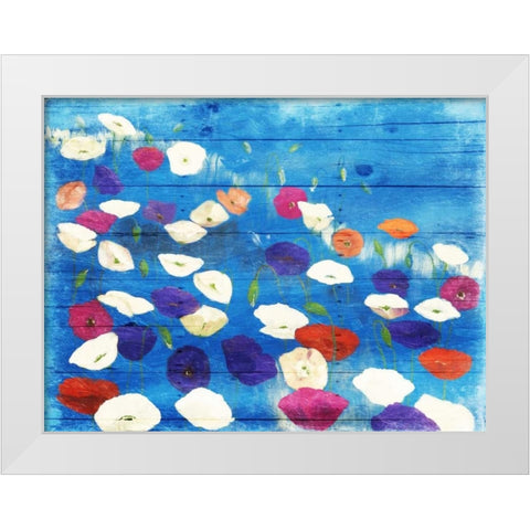 Patch Of Colors White Modern Wood Framed Art Print by Grey, Jace