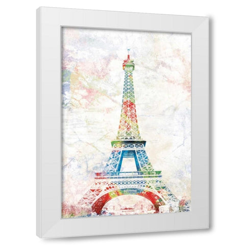 Pop Paris White Modern Wood Framed Art Print by Grey, Jace