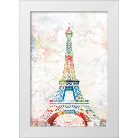 Pop Paris White Modern Wood Framed Art Print by Grey, Jace
