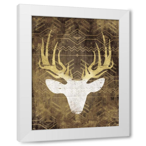 Deer In The Light Mate White Modern Wood Framed Art Print by Grey, Jace