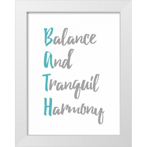 BATH White Modern Wood Framed Art Print by Grey, Jace