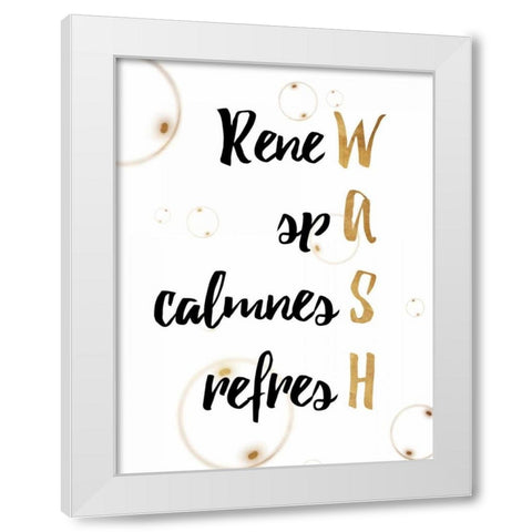 WASH Gold White Modern Wood Framed Art Print by Grey, Jace