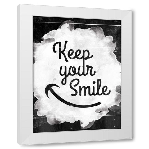 Keep Your Smile White Modern Wood Framed Art Print by Grey, Jace