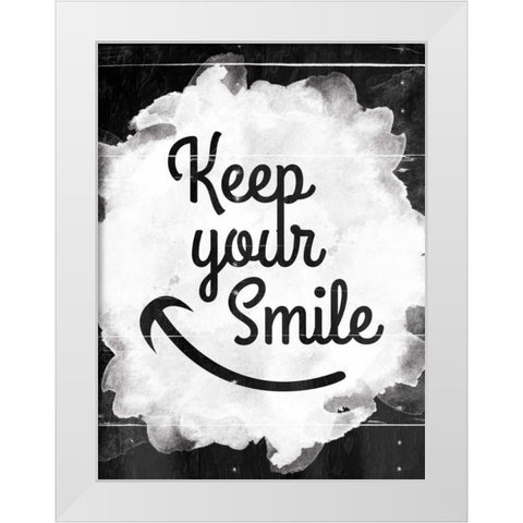 Keep Your Smile White Modern Wood Framed Art Print by Grey, Jace
