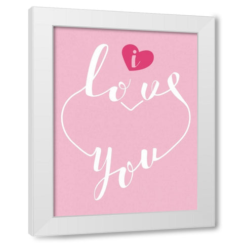I Love You White Modern Wood Framed Art Print by Grey, Jace