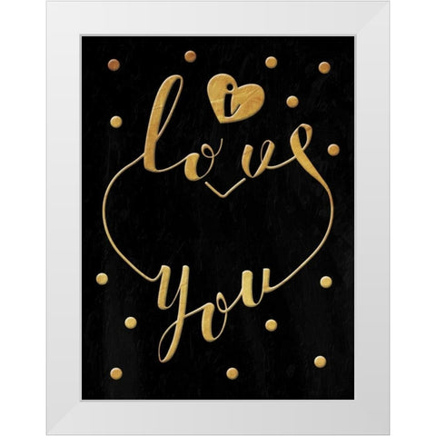 Love Is Gold White Modern Wood Framed Art Print by Grey, Jace