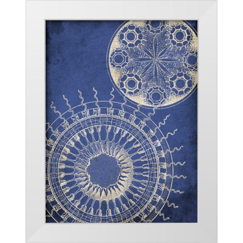 Coastal Indigo Pattern White Modern Wood Framed Art Print by Grey, Jace