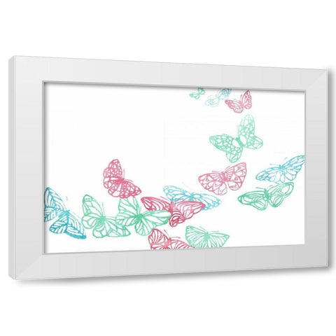 Smoothie Butterflies White Modern Wood Framed Art Print by Grey, Jace