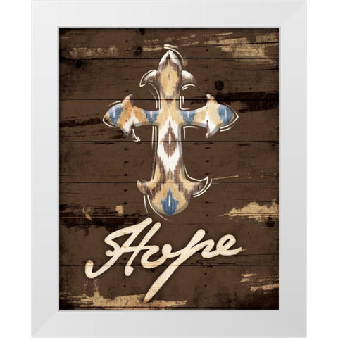 Hope Cross White Modern Wood Framed Art Print by Grey, Jace
