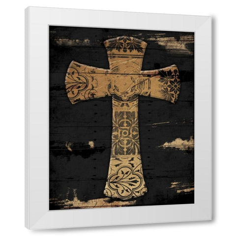Gold Cross 1 White Modern Wood Framed Art Print by Grey, Jace