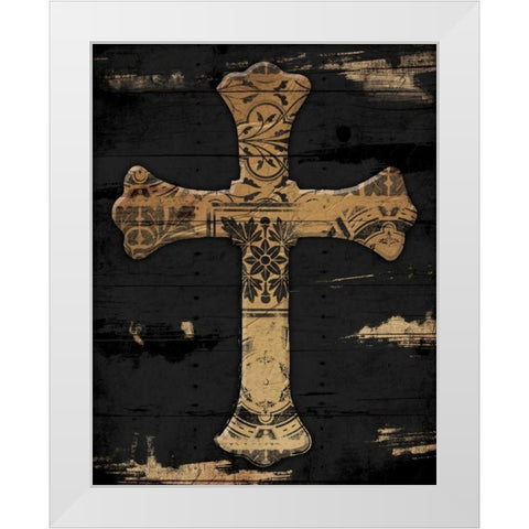 Gold Cross 2 White Modern Wood Framed Art Print by Grey, Jace