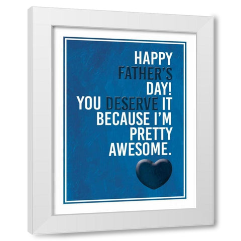 Fathers Awesome White Modern Wood Framed Art Print by Grey, Jace