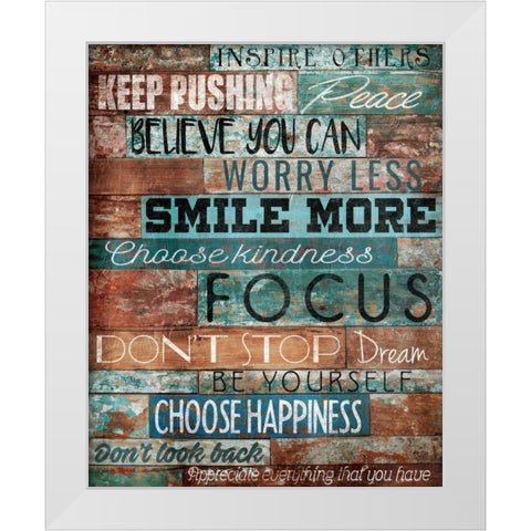 Inspire Others White Modern Wood Framed Art Print by Grey, Jace