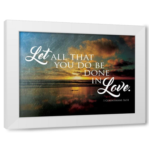 Let Love White Modern Wood Framed Art Print by Grey, Jace