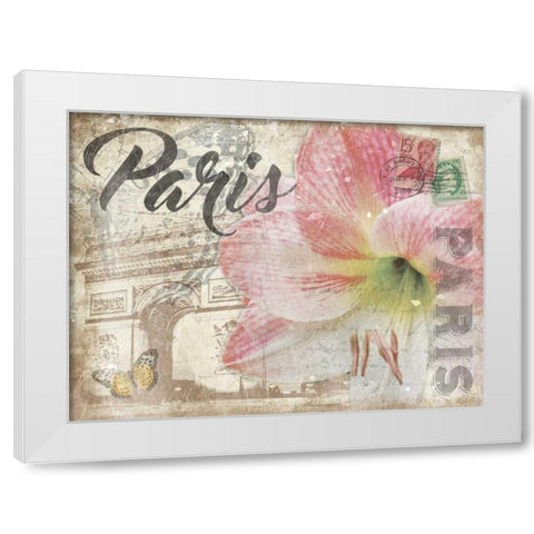 Mail To Paris White Modern Wood Framed Art Print by Grey, Jace