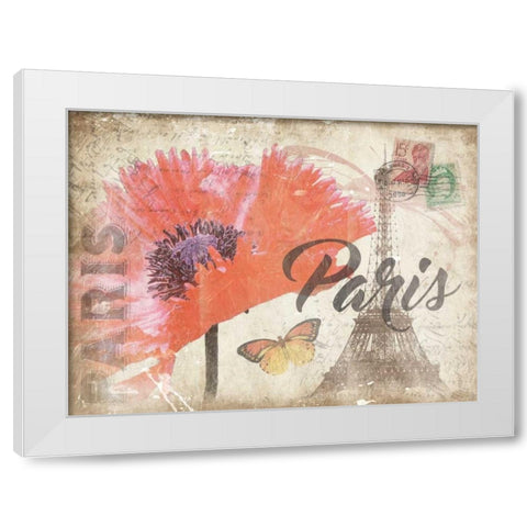 Mail To Paris Mate White Modern Wood Framed Art Print by Grey, Jace