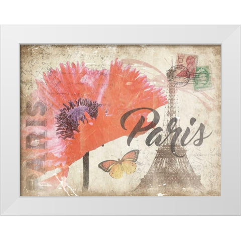 Mail To Paris Mate White Modern Wood Framed Art Print by Grey, Jace