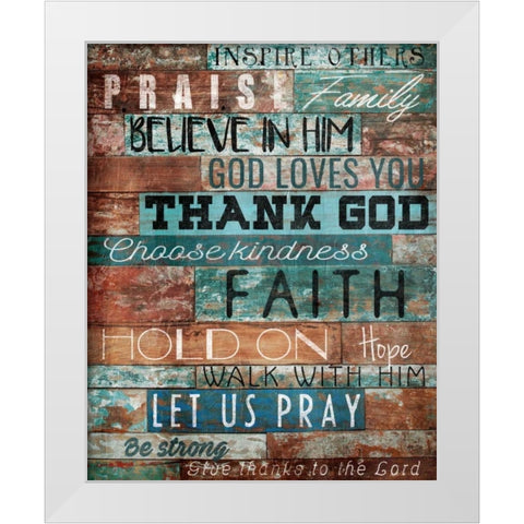 Praise White Modern Wood Framed Art Print by Grey, Jace
