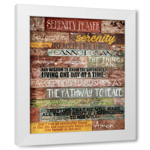 Serenity Prayer White Modern Wood Framed Art Print by Grey, Jace