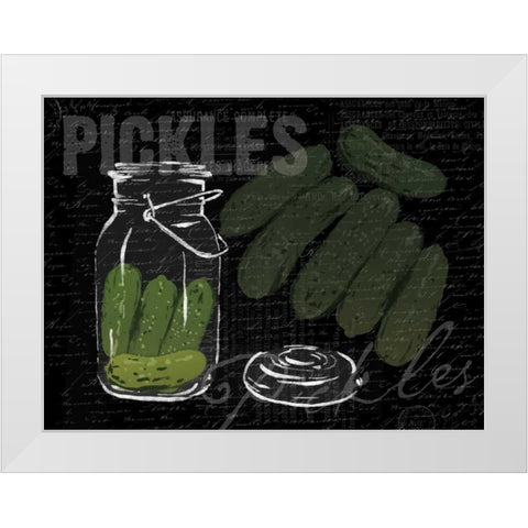Pickles In A Jar White Modern Wood Framed Art Print by Grey, Jace