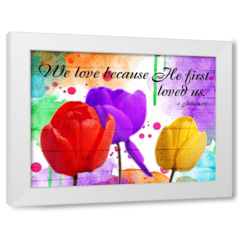 We Love White Modern Wood Framed Art Print by Grey, Jace