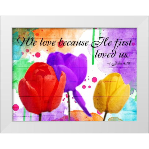 We Love White Modern Wood Framed Art Print by Grey, Jace