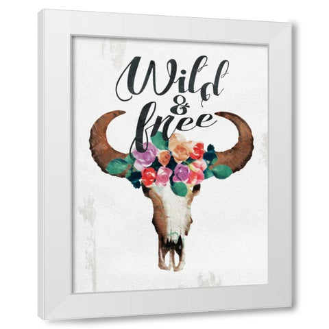 Wild And Free White Modern Wood Framed Art Print by Grey, Jace