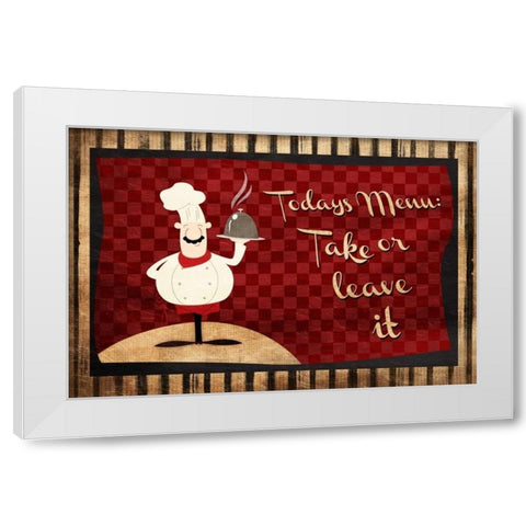 Todays Menu White Modern Wood Framed Art Print by Grey, Jace