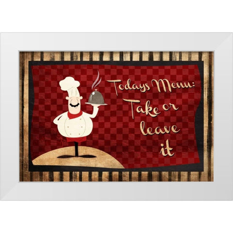 Todays Menu White Modern Wood Framed Art Print by Grey, Jace