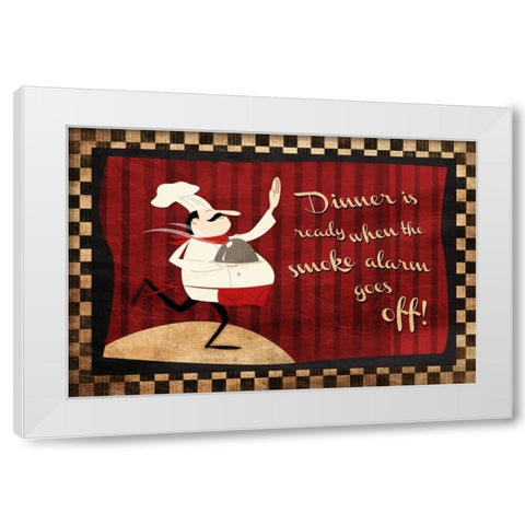 Dinner Is Ready White Modern Wood Framed Art Print by Grey, Jace