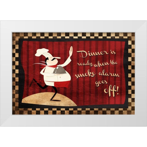 Dinner Is Ready White Modern Wood Framed Art Print by Grey, Jace