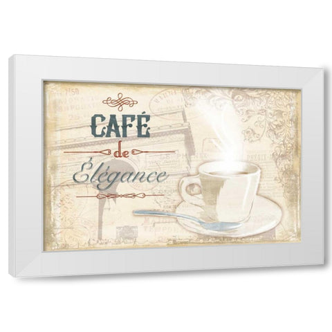 Cafe Elegance White Modern Wood Framed Art Print by Grey, Jace