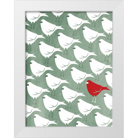 Stand Out Red White Modern Wood Framed Art Print by Grey, Jace